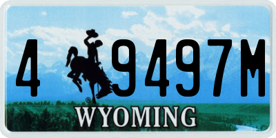 WY license plate 49497M