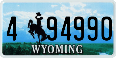 WY license plate 49499O