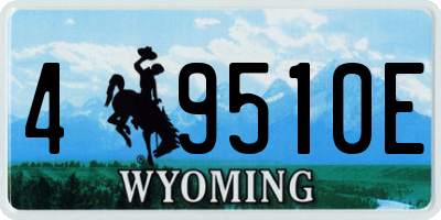 WY license plate 49510E
