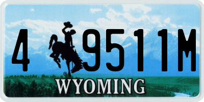 WY license plate 49511M