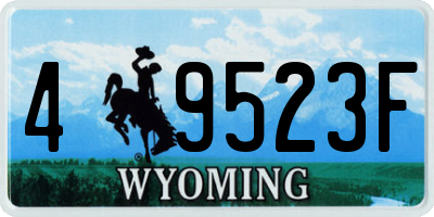 WY license plate 49523F