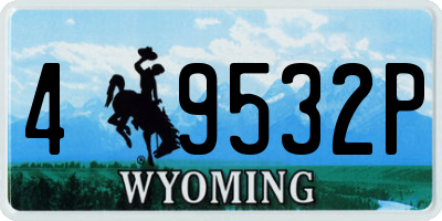 WY license plate 49532P