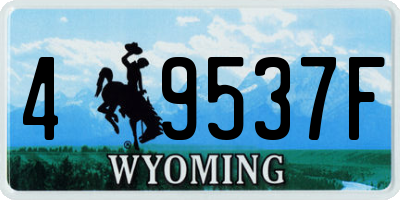 WY license plate 49537F