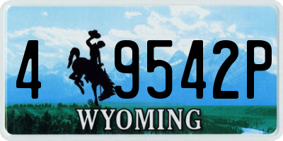 WY license plate 49542P