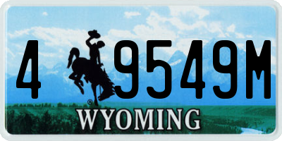 WY license plate 49549M