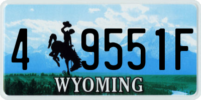 WY license plate 49551F