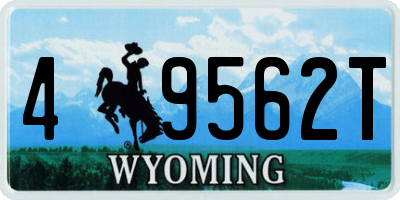 WY license plate 49562T