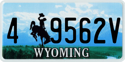 WY license plate 49562V