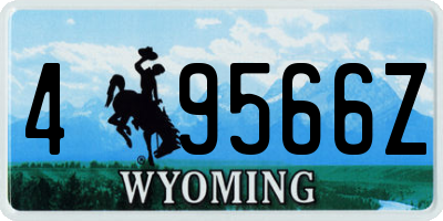 WY license plate 49566Z