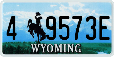 WY license plate 49573E
