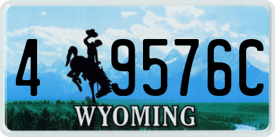 WY license plate 49576C