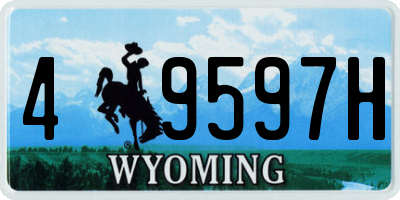 WY license plate 49597H