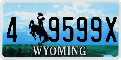 WY license plate 49599X