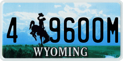 WY license plate 49600M