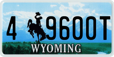 WY license plate 49600T