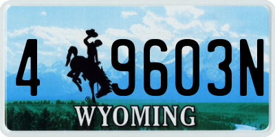WY license plate 49603N