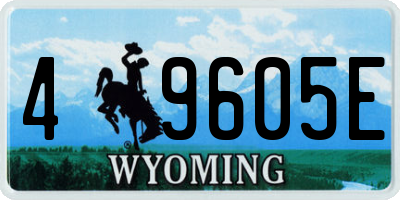 WY license plate 49605E