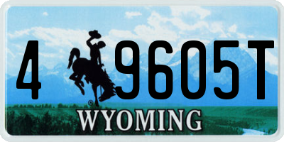 WY license plate 49605T