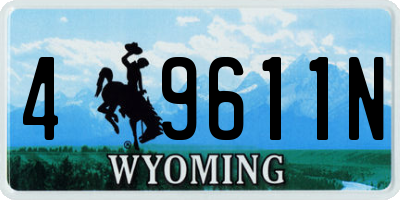 WY license plate 49611N