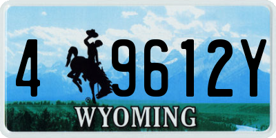 WY license plate 49612Y