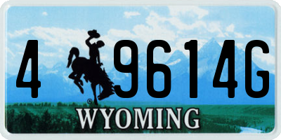 WY license plate 49614G