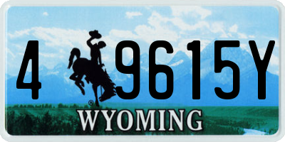 WY license plate 49615Y