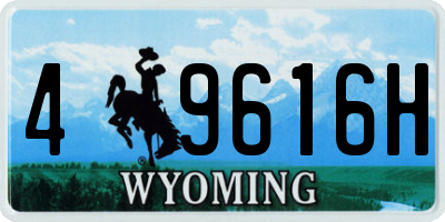 WY license plate 49616H