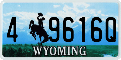 WY license plate 49616Q