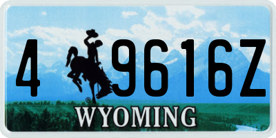 WY license plate 49616Z