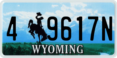 WY license plate 49617N