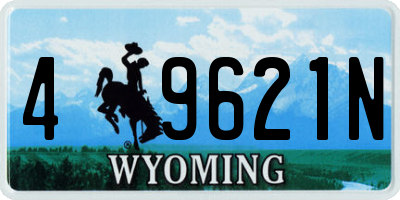 WY license plate 49621N