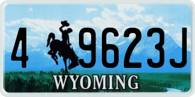 WY license plate 49623J