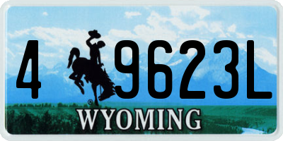 WY license plate 49623L