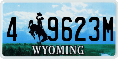 WY license plate 49623M