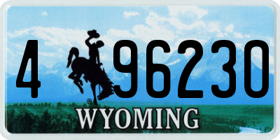 WY license plate 49623O