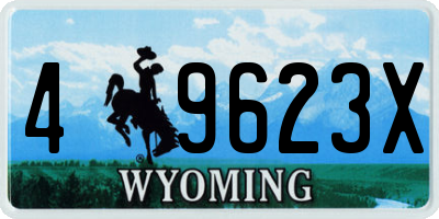 WY license plate 49623X
