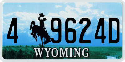 WY license plate 49624D