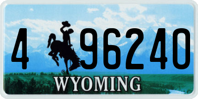 WY license plate 49624O