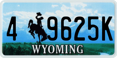 WY license plate 49625K
