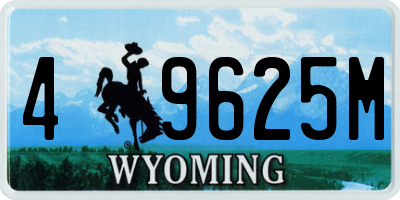 WY license plate 49625M