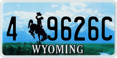 WY license plate 49626C