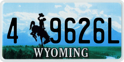 WY license plate 49626L