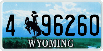 WY license plate 49626O