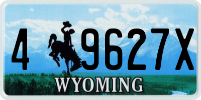 WY license plate 49627X