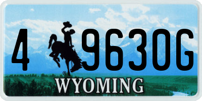 WY license plate 49630G