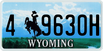 WY license plate 49630H