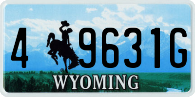 WY license plate 49631G