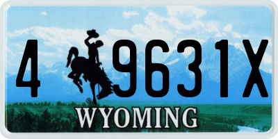 WY license plate 49631X