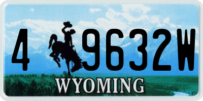 WY license plate 49632W