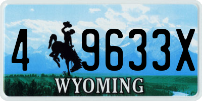 WY license plate 49633X